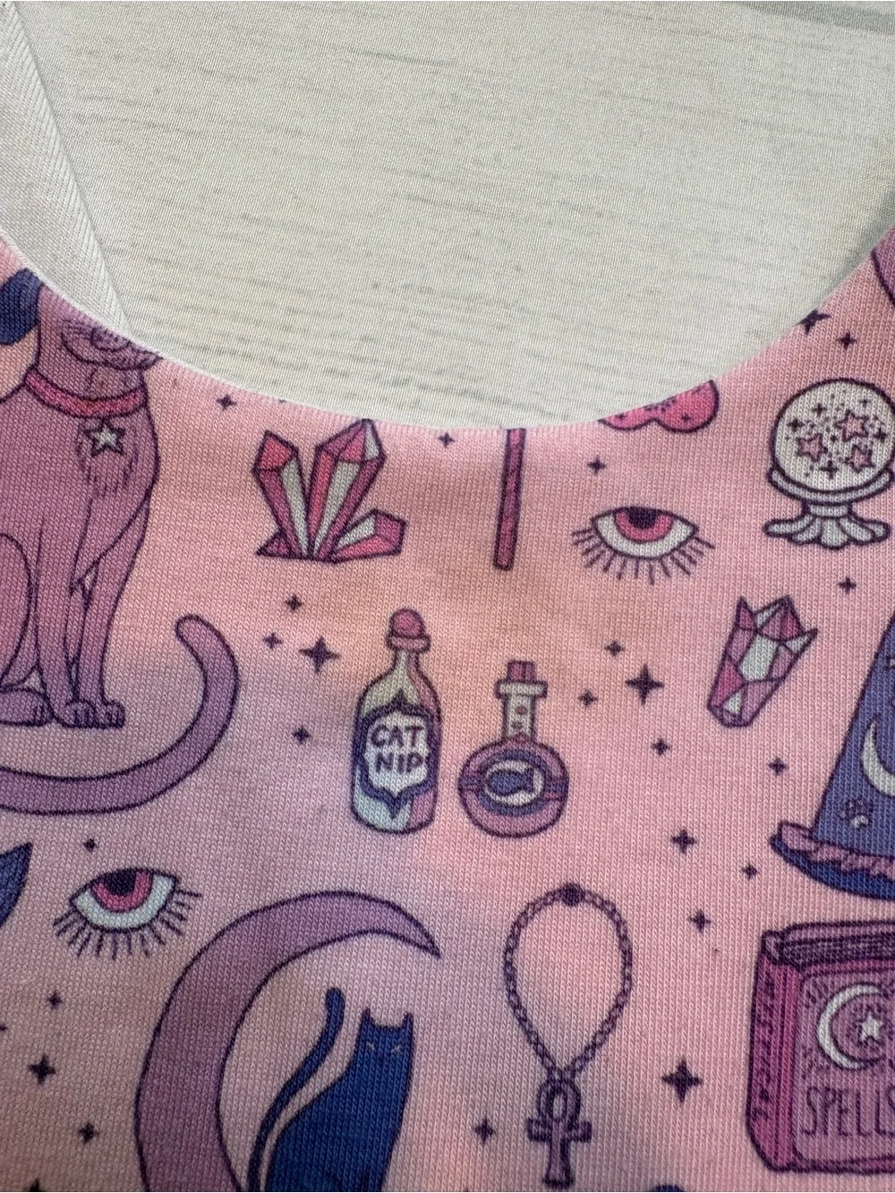 Malia + Kai Purple magic cat Witch Print Twirl Dress